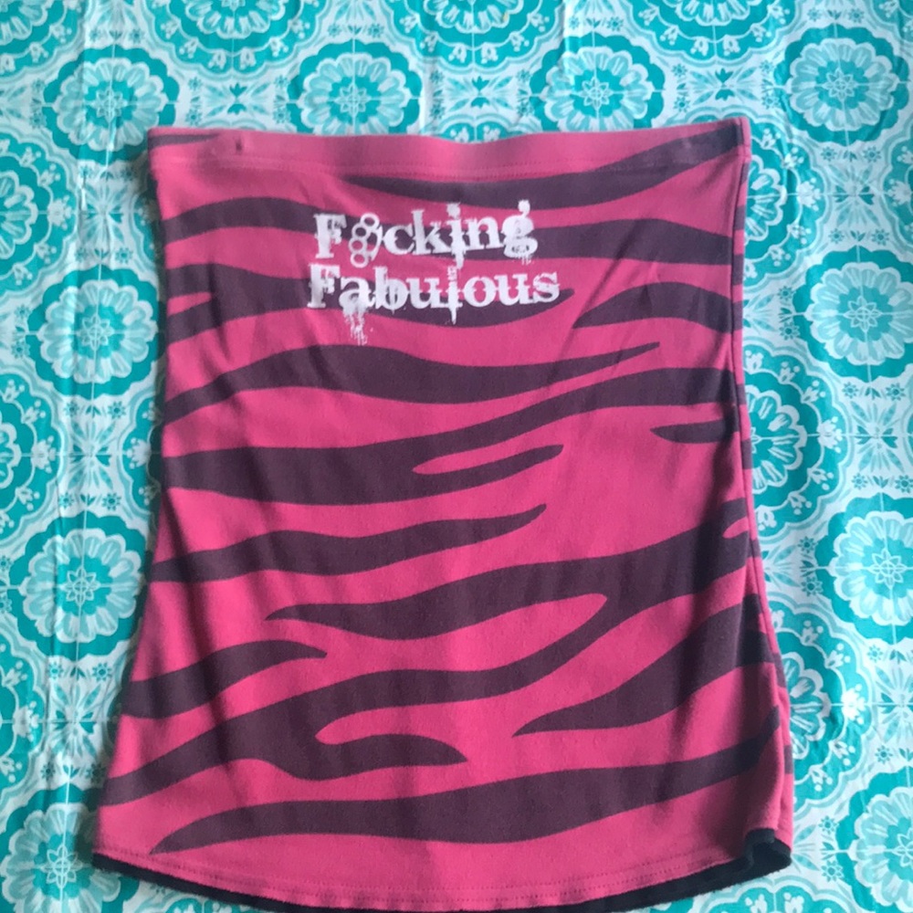 ❌❌Sold❌❌Spencer’s F*@king Fabulous strapless shirt